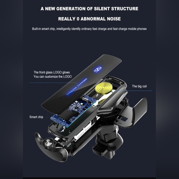 Smart Sensor Car Wireless Charger (Red & Silver) color - Picture 5 of 7